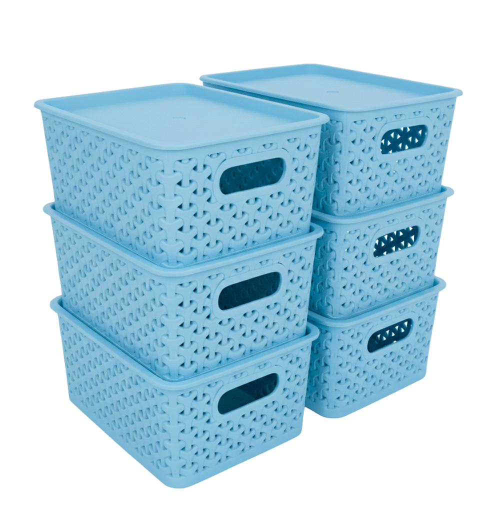 Kit 6 Canastas organizadoras  y 6 Tapas Chicas Nina