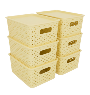 Kit 6 Canastas organizadoras  y 6 Tapas Chicas Nina