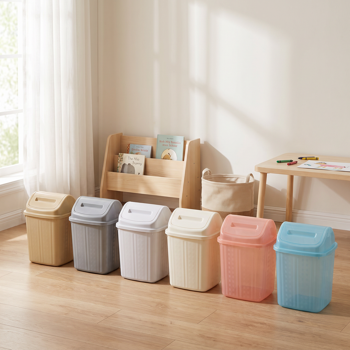 Pack de 3 Cestos Mila 10 L con Tapa Balancín