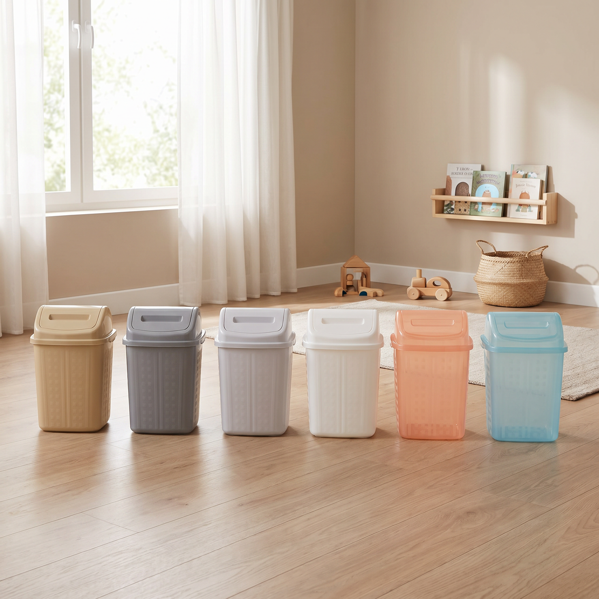 Pack de 3 Cestos Mila 10 L con Tapa Balancín