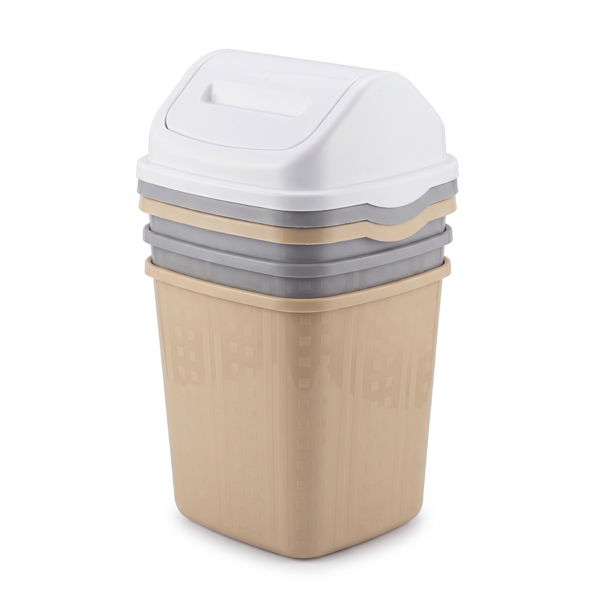 Pack de 3 Cestos Mila 10 L con Tapa Balancín