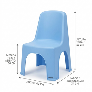 Pack 4 Sillas Infantiles Nube de Plástico | Resistentes, Apilables y Seguras para Niños