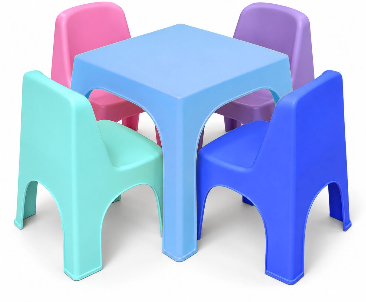 Mesa Infantil Nube de Plástico con 4 sillas nube
