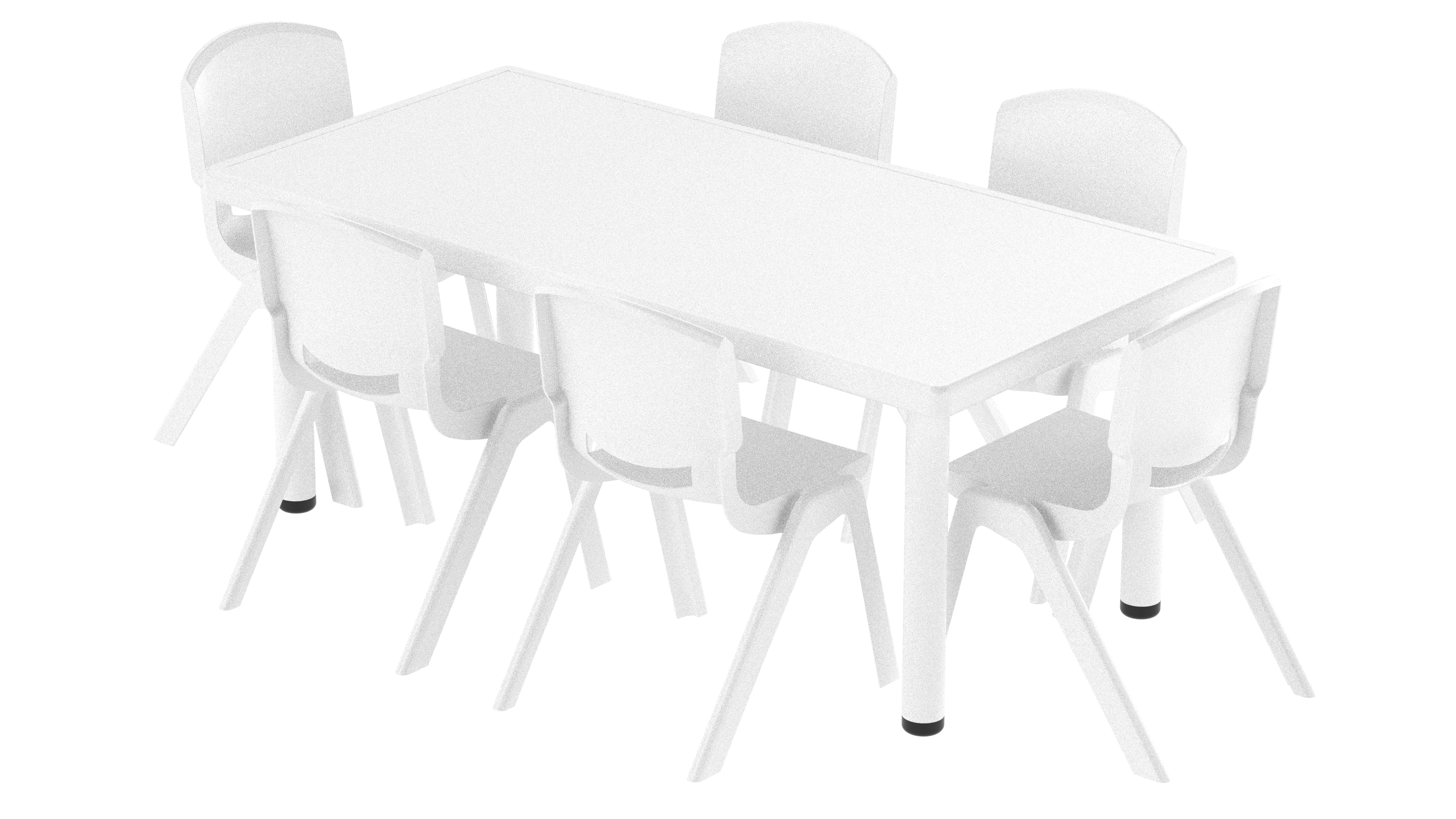 Mesa Infantil Plástico 120x60 con 6 Sillas Multicolor Pastel