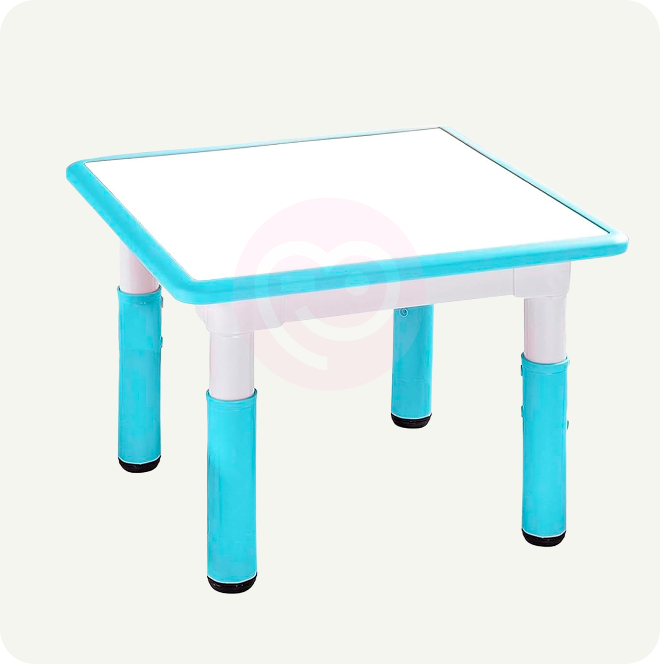 Mesa Cuadrada Infantil 60×60 cm Pizarrón | Mesa para Niños Azul Turquesa