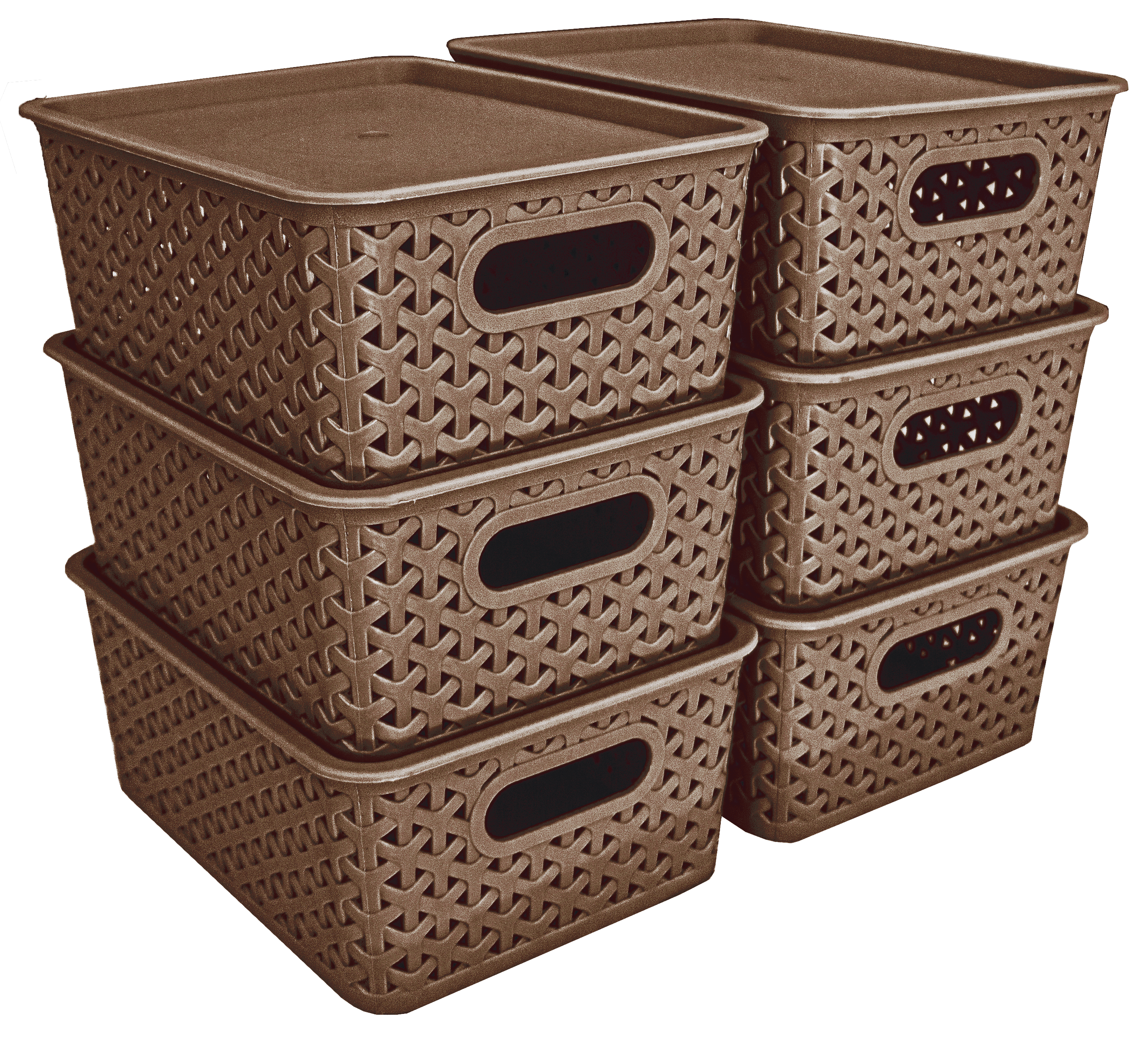 Kit 6 Canastas organizadoras  y 6 Tapas Chicas Nina