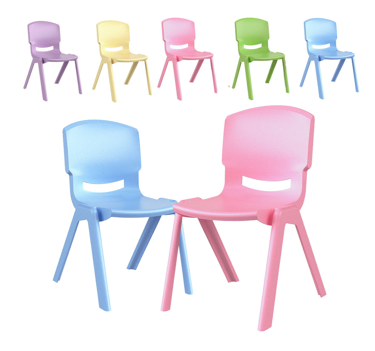 Pack 10 Sillas Infantiles Resistentes Colores Pastel