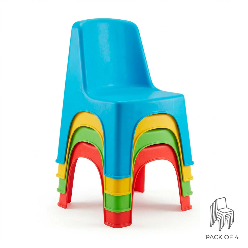 Pack 4 Sillas Infantiles Nube de Plástico | Resistentes, Apilables y Seguras para Niños