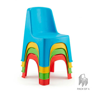 Pack 4 Sillas Infantiles Nube de Plástico | Resistentes, Apilables y Seguras para Niños
