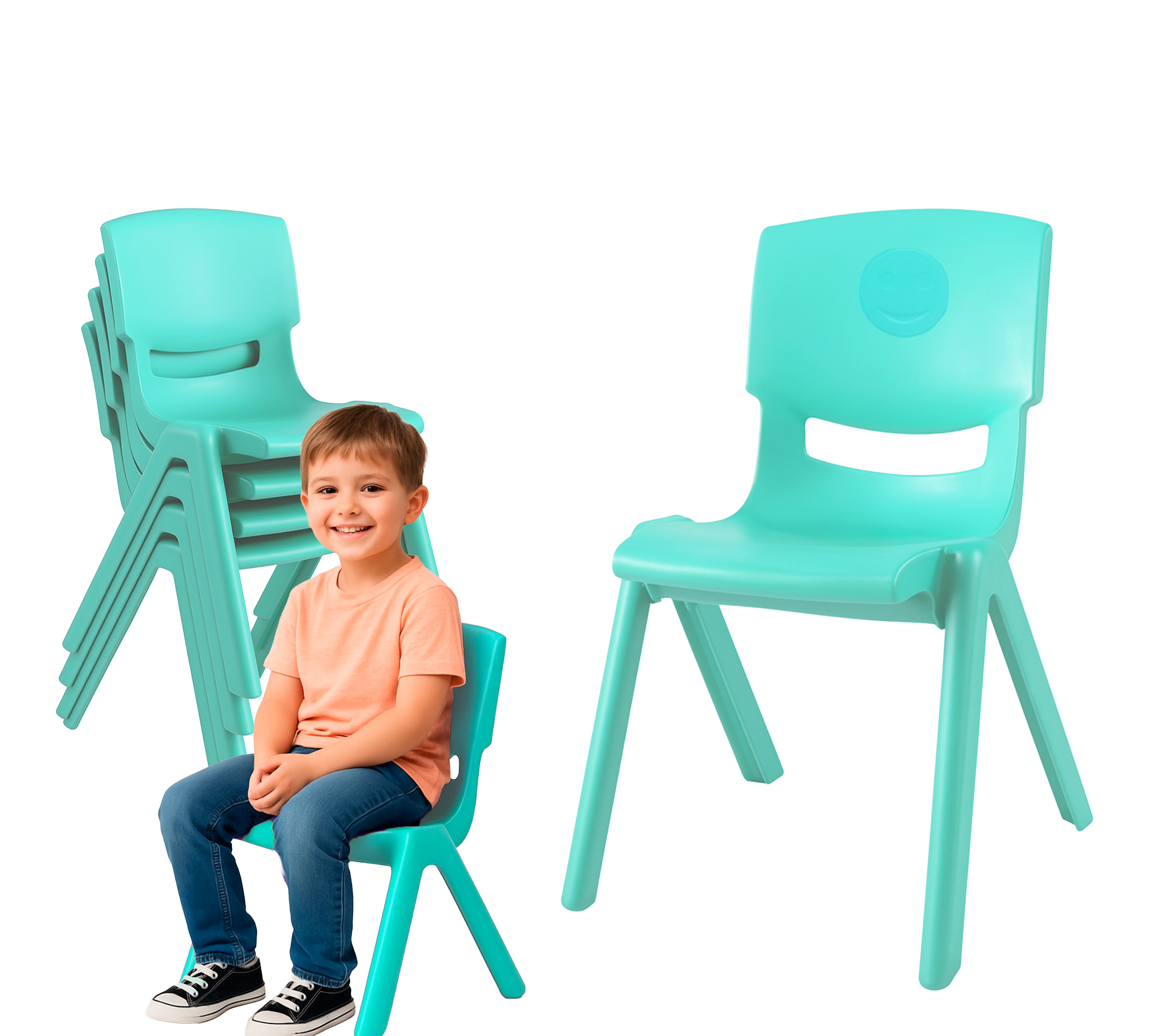 Pack 6 Sillas T2 Infantil Plástico Edad 4 A 7 Años