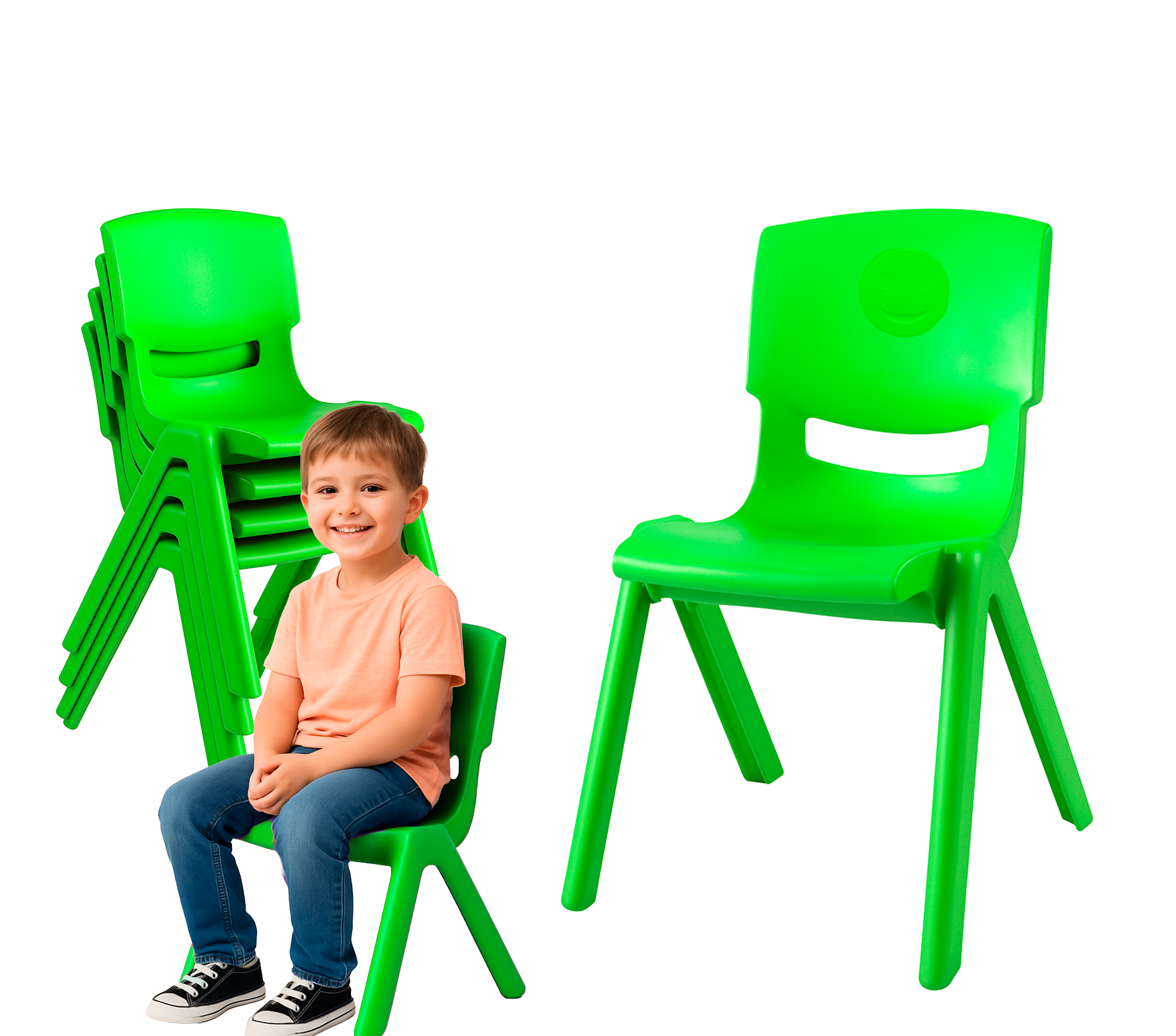 Pack 6 Sillas T2 Infantil Plástico Edad 4 A 7 Años