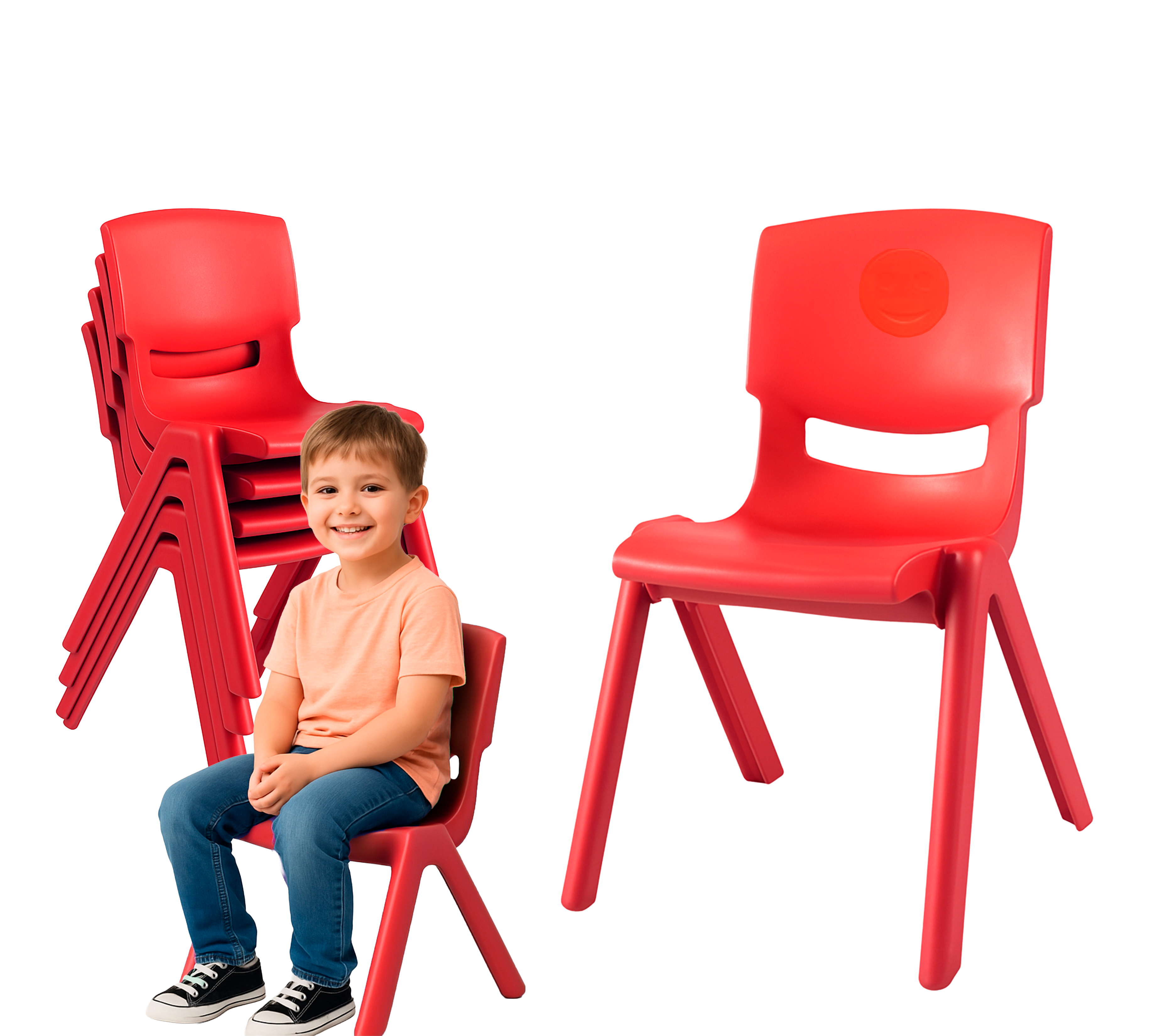 Pack 6 Sillas T2 Infantil Plástico Edad 4 A 7 Años