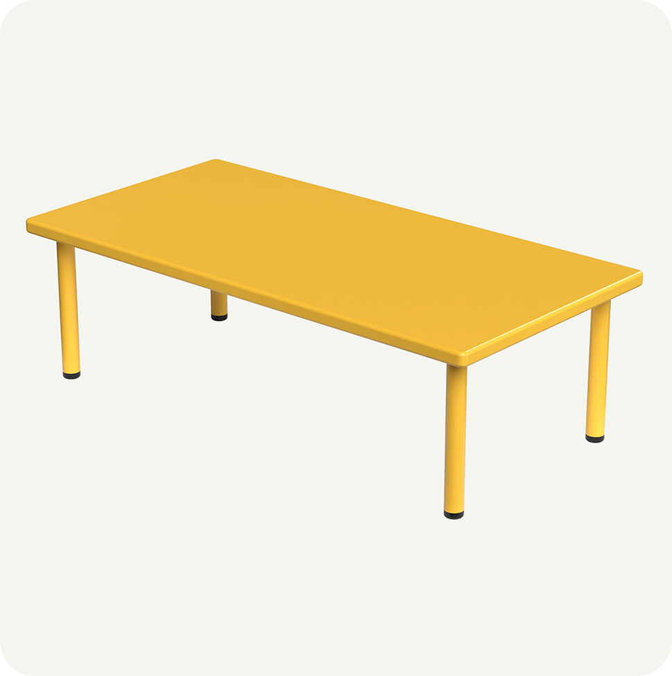 Mesa Infantil Plástico Resistente Colores 136x66 "ideal 8 sillas"