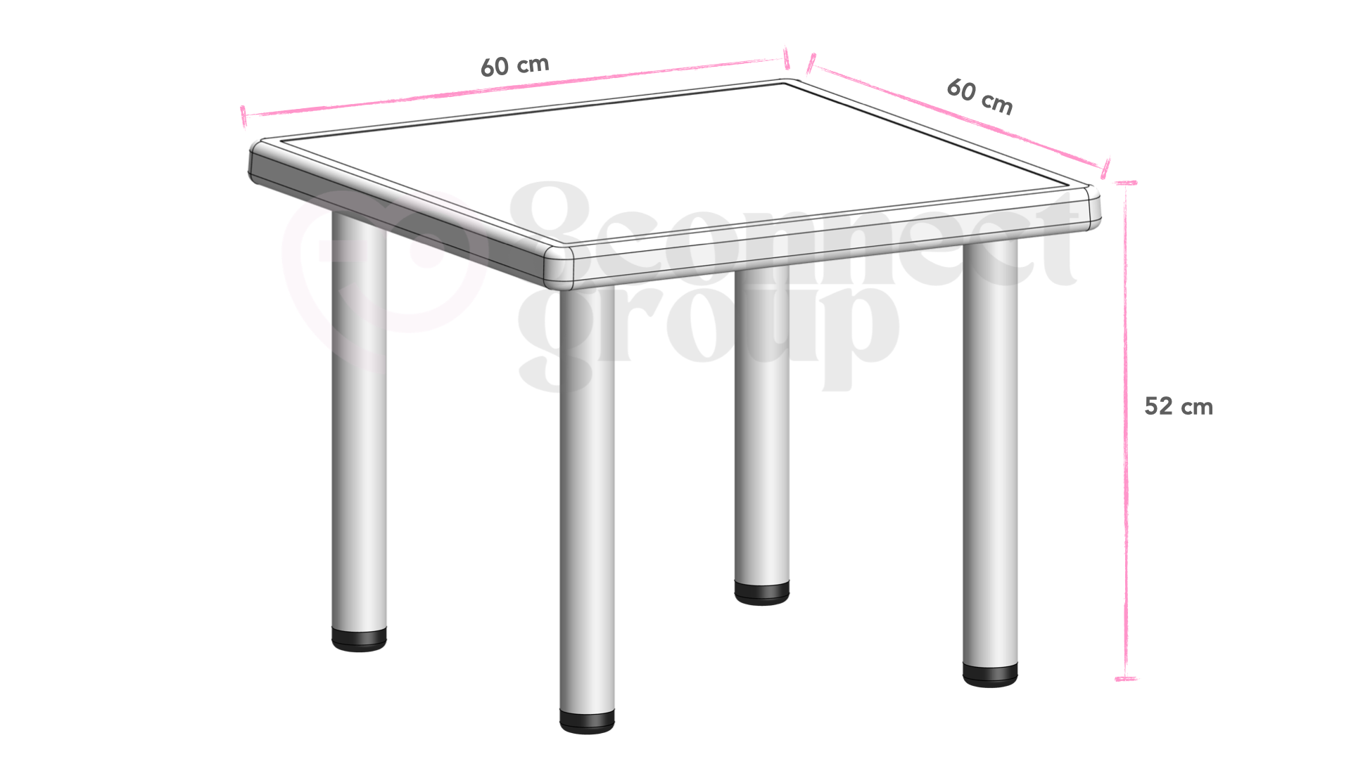 Mesa Cuadrada Infantil con 4 Sillas 60x60 cm