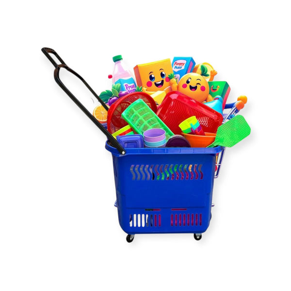 Canasta De Supermercado Compras Con Asa Extensible Y Ruedas