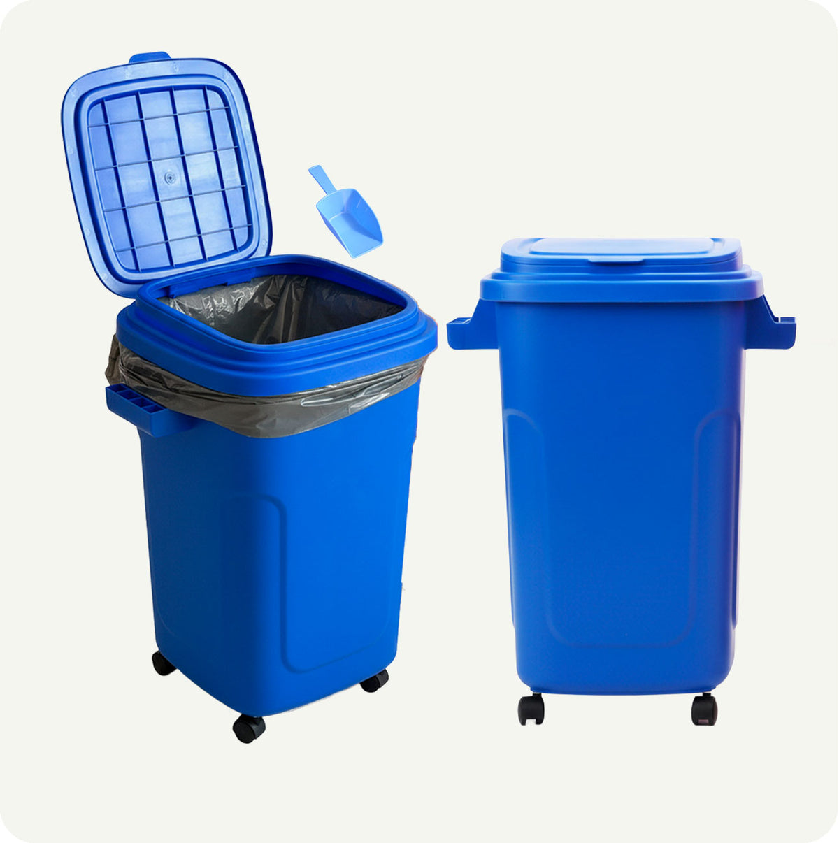 Bote de Basura / Almacenamiento 65 L con Tapa y 4 Ruedas