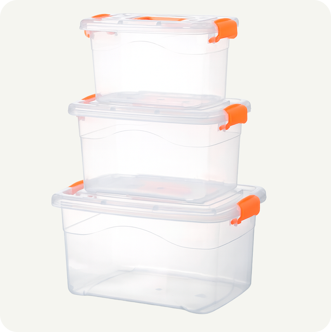 Set 3 Cajas Organizadoras DIMEX con Tapa y Broches | Tamaños Chica, Mediana y Grande | Plástico Transparente Resistente