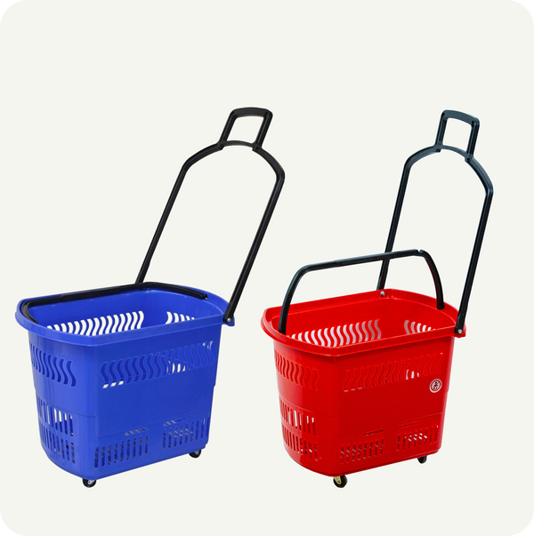 Canasta De Supermercado Compras Con Asa Extensible Y Ruedas