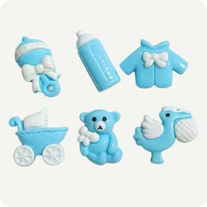 Pack 120 Figuritas Resina Chicas Baby Shower
