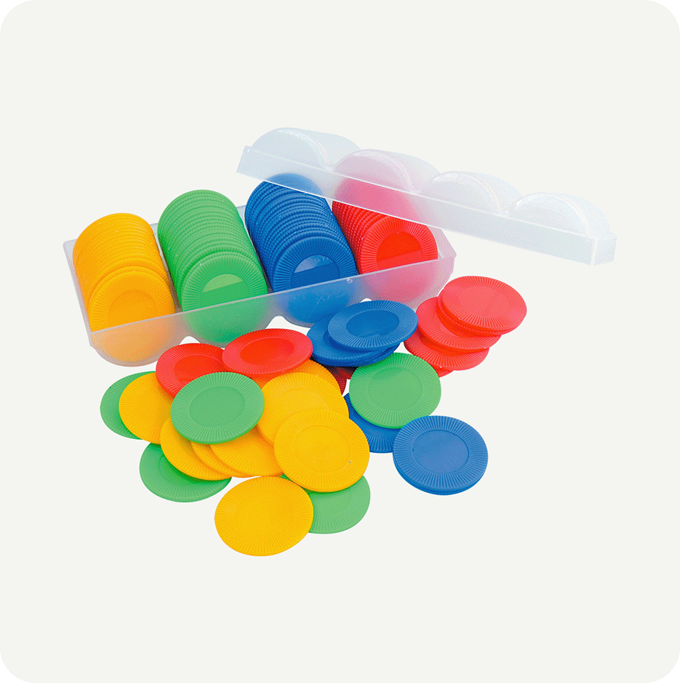 Fichas de póker, fichas de Juego, fichas de plástico para Juegos o para Contar. (100 Piezas)