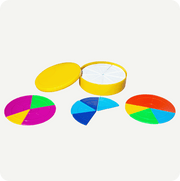 Juego de fracciones Circulares, 56 Piezas De Colores Matemáticas