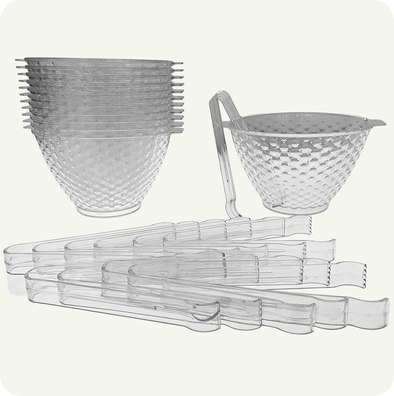 Paquete De Hielera Gotas con Pinzas De Plastico Transparente con 12 Hieleras y 12 Pinzas