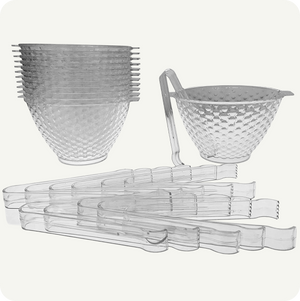 Paquete De Hielera Gotas con Pinzas De Plastico Transparente con 12 Hieleras y 12 Pinzas