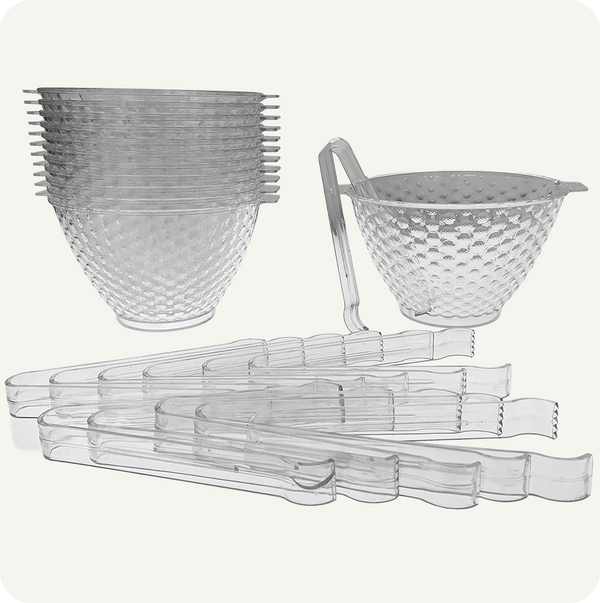 Paquete De Hielera Gotas con Pinzas De Plastico Transparente con 12 Hieleras y 12 Pinzas