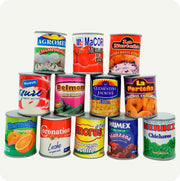 Latas de Supermercado de Juguete – Set de 12 Piezas | Juego de Rol, Cocina Infantil y Aprendizaje