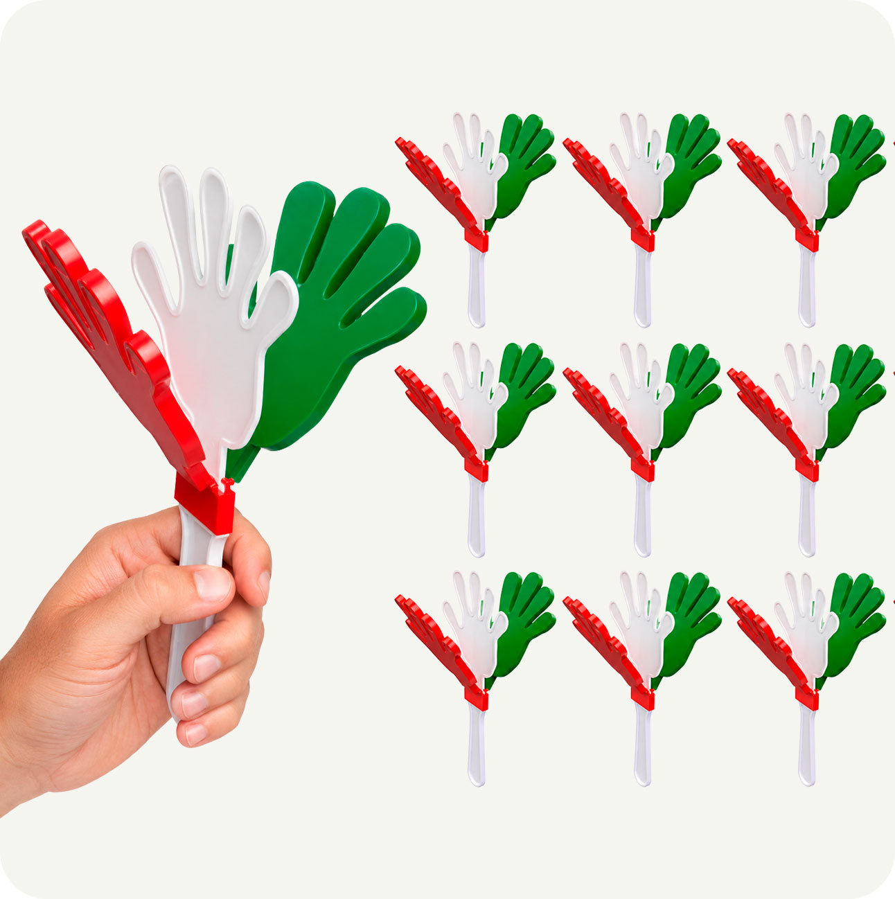 Pack 12 Manitas Aplaudidoras Tricolor