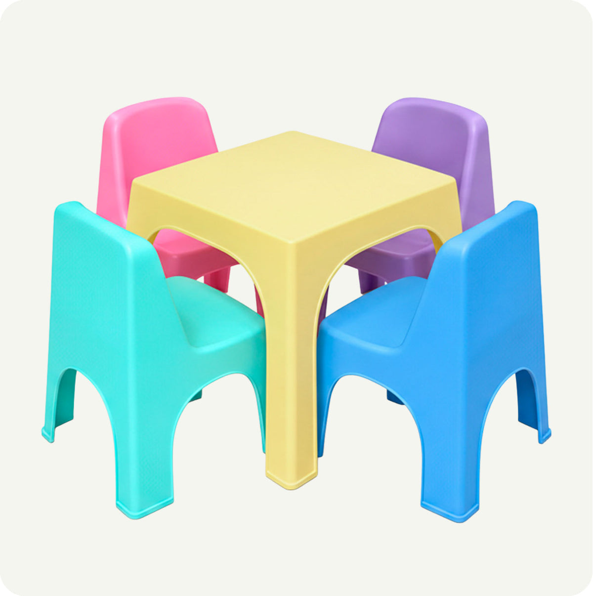 Mesa Infantil Nube de Plástico con 4 sillas nube