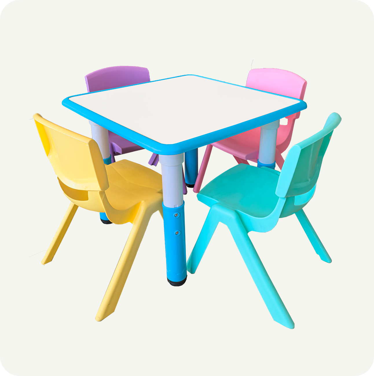 Mesa Infantil Didáctica con Pizarrón y 4 Sillas