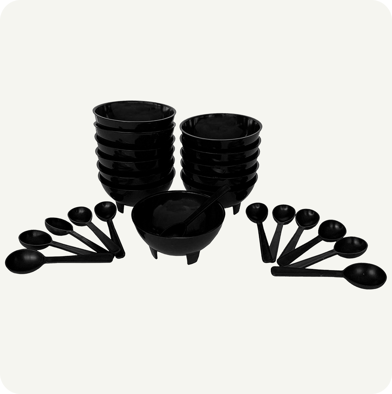 Paquete 24 Piezas Molcajete Y Cuchara De Plastico Resistente Para Fiestas, Eventos o Restaurantes