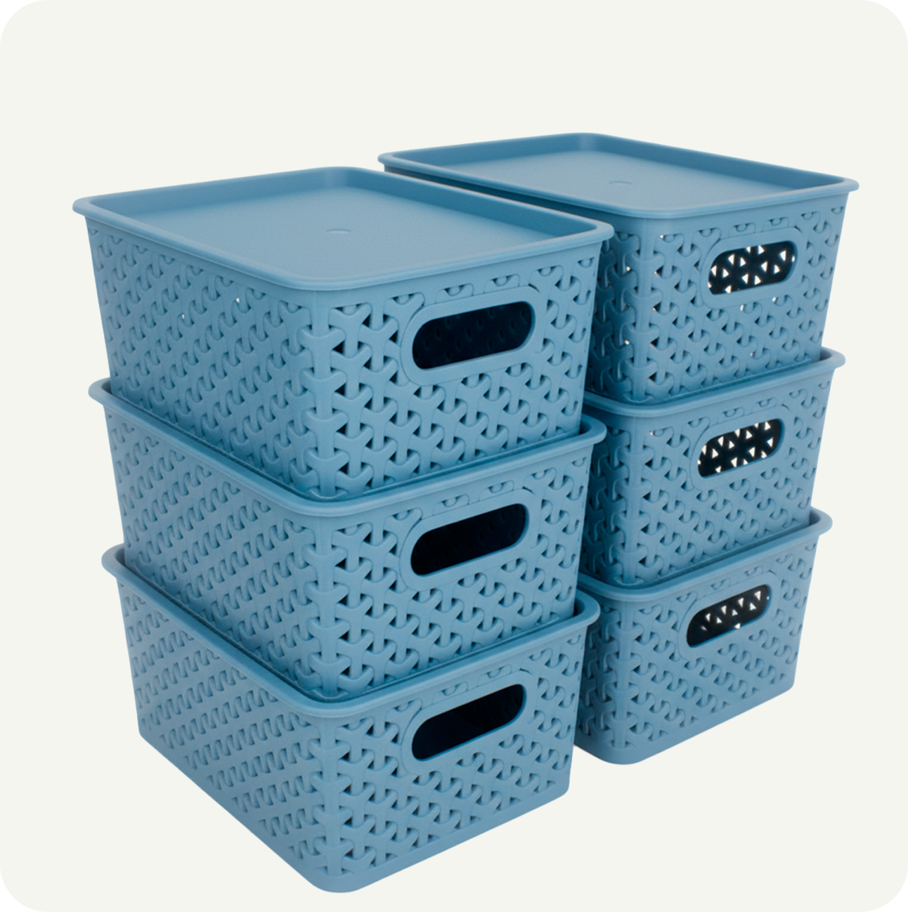 Kit 6 Canastas organizadoras  y 6 Tapas Chicas Nina