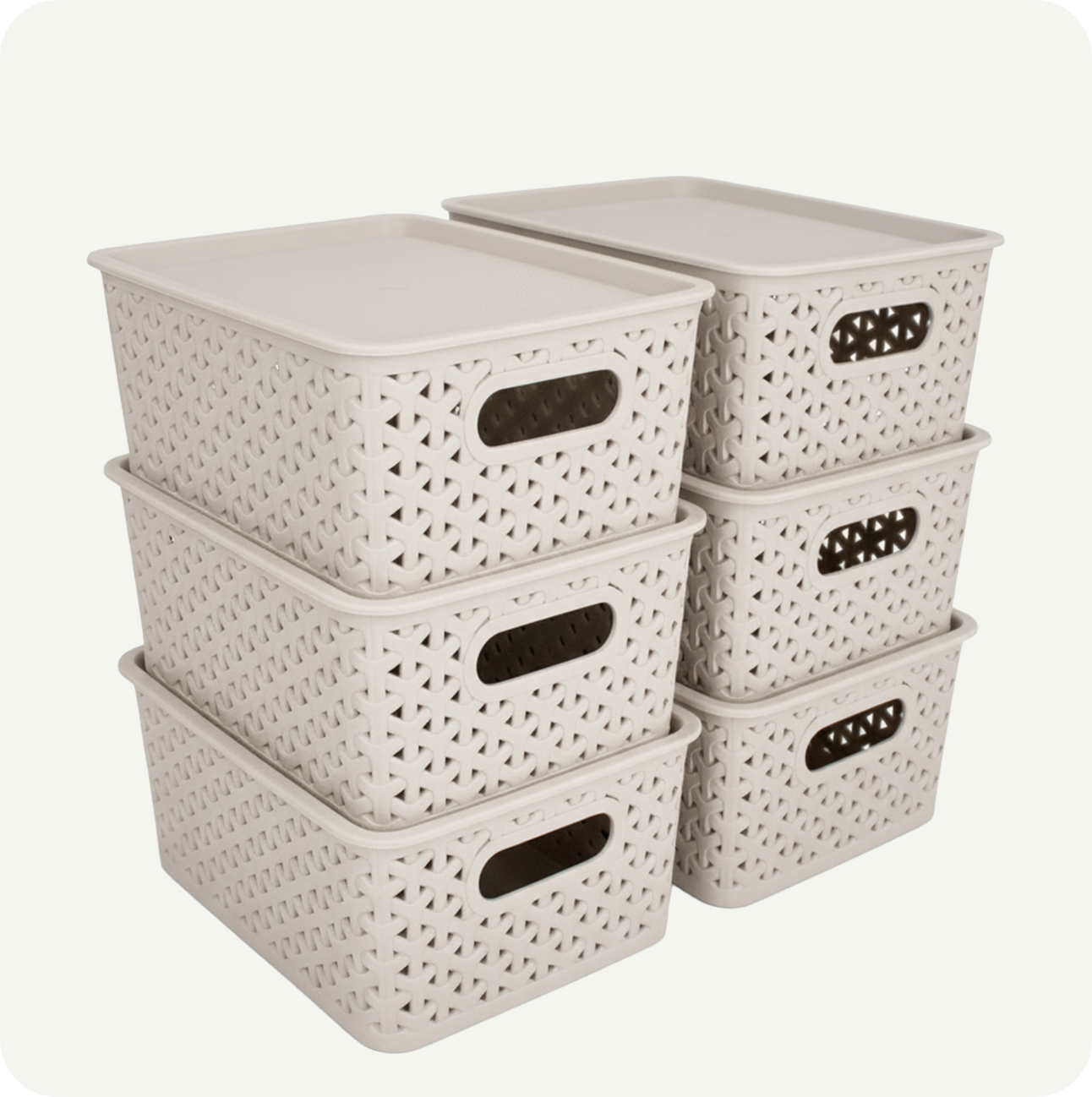 Kit 6 Canastas organizadoras  y 6 Tapas Chicas Nina