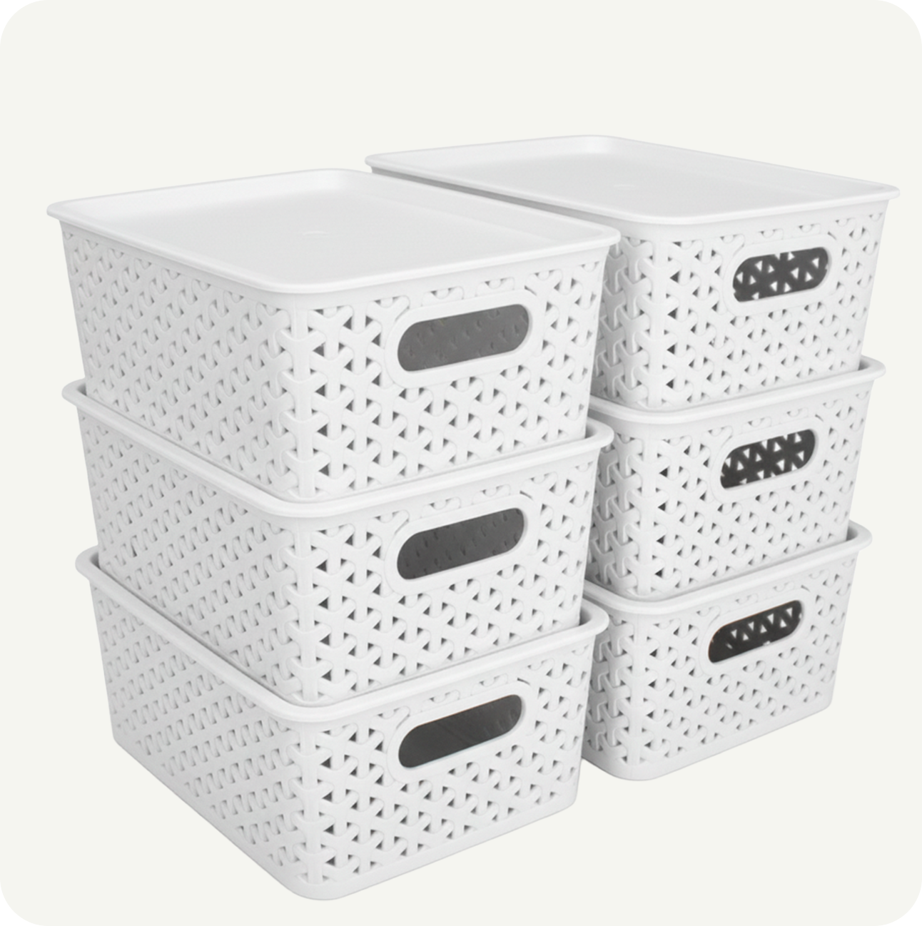 Kit 6 Canastas organizadoras  y 6 Tapas Chicas Nina