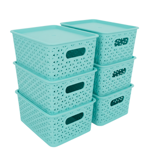 Kit 6 Canastas organizadoras  y 6 Tapas Chicas Nina