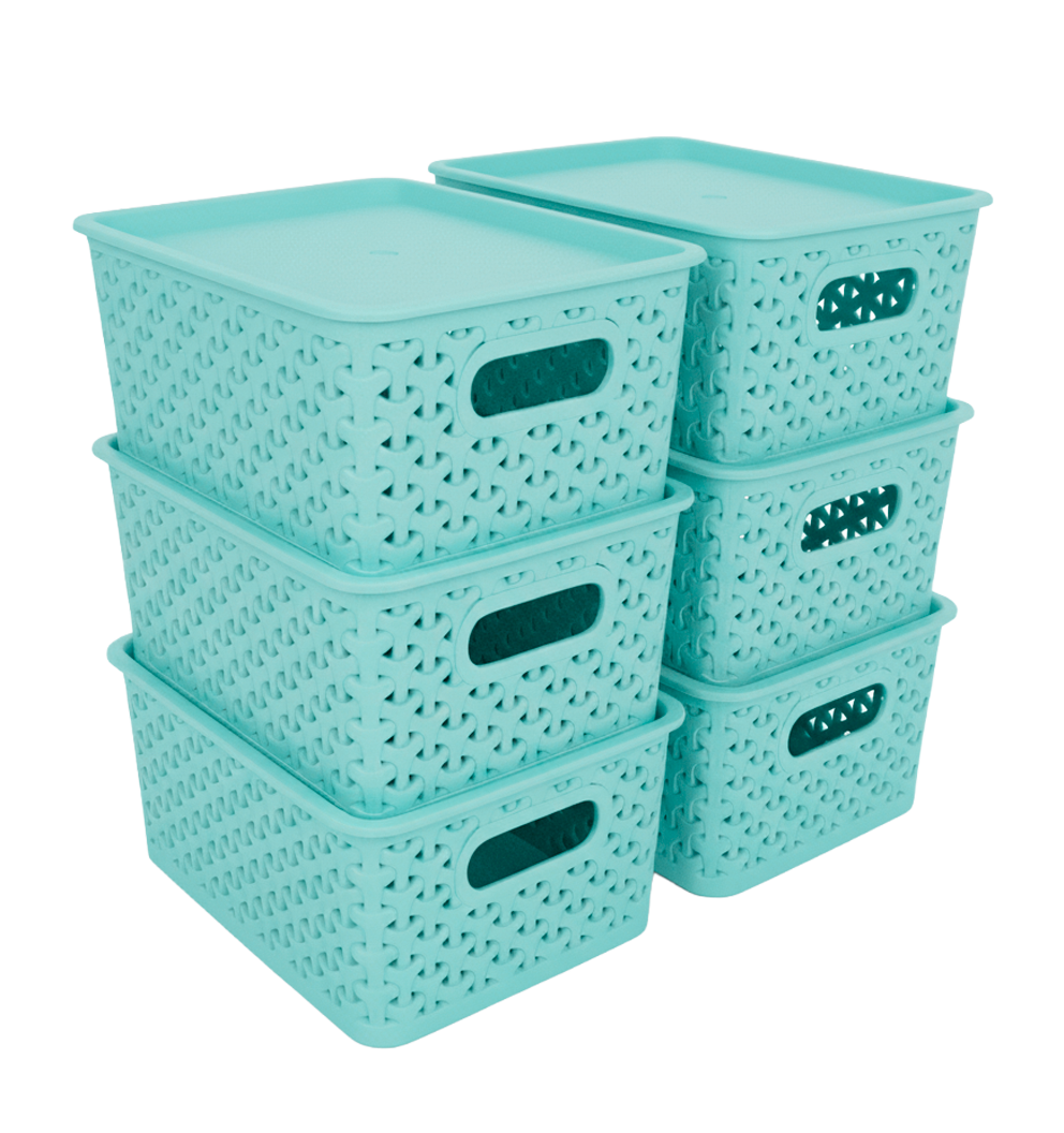 Kit 6 Canastas organizadoras  y 6 Tapas Chicas Nina