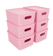 Kit 6 Canastas organizadoras  y 6 Tapas Chicas Nina