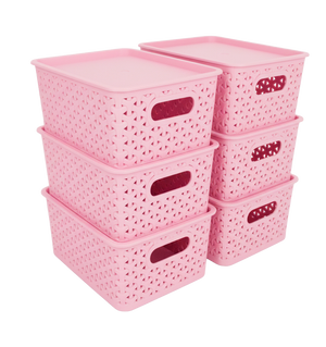 Kit 6 Canastas organizadoras  y 6 Tapas Chicas Nina