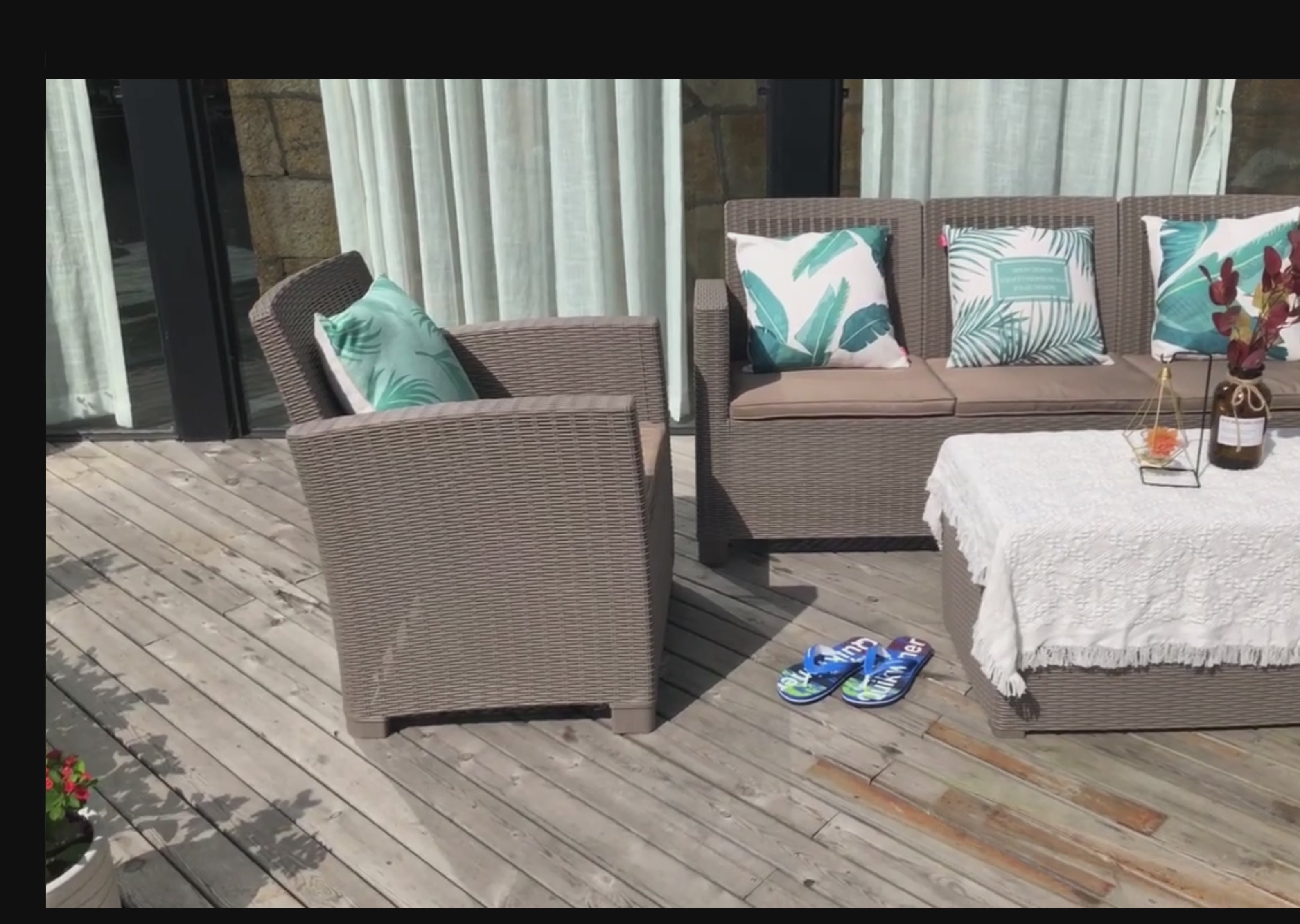 Cargar vídeo: Sofá Exterior 5 Plazas - Muebles de Jardín Premium