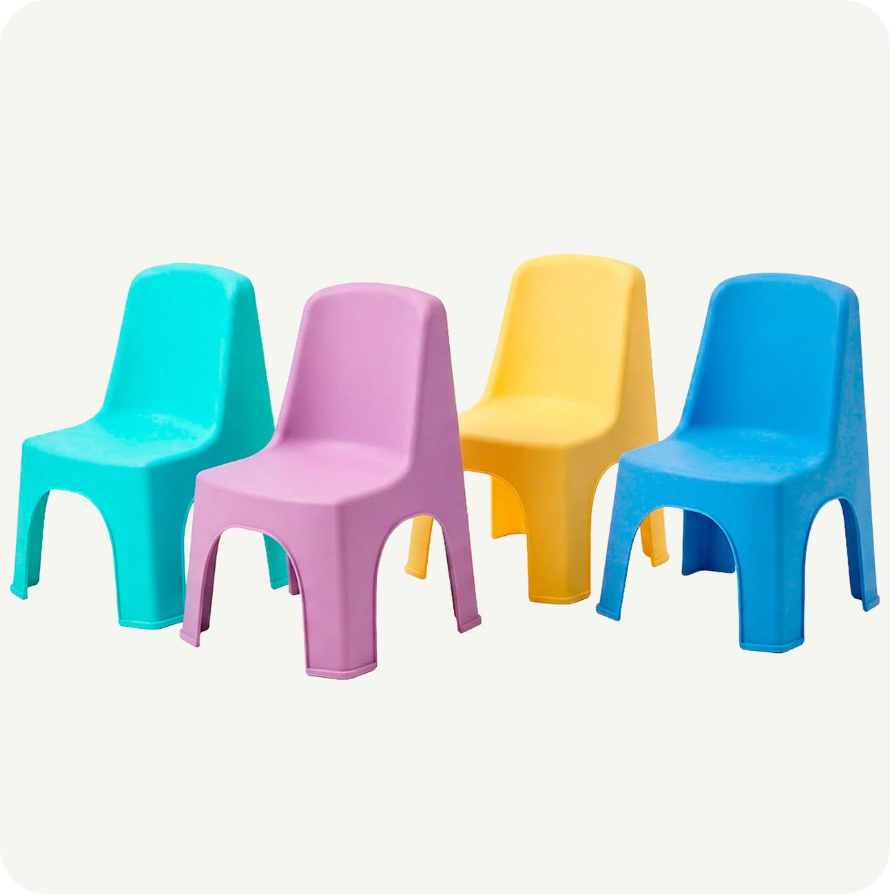 Pack 4 Sillas Infantiles Nube de Plástico | Resistentes, Apilables y Seguras para Niños