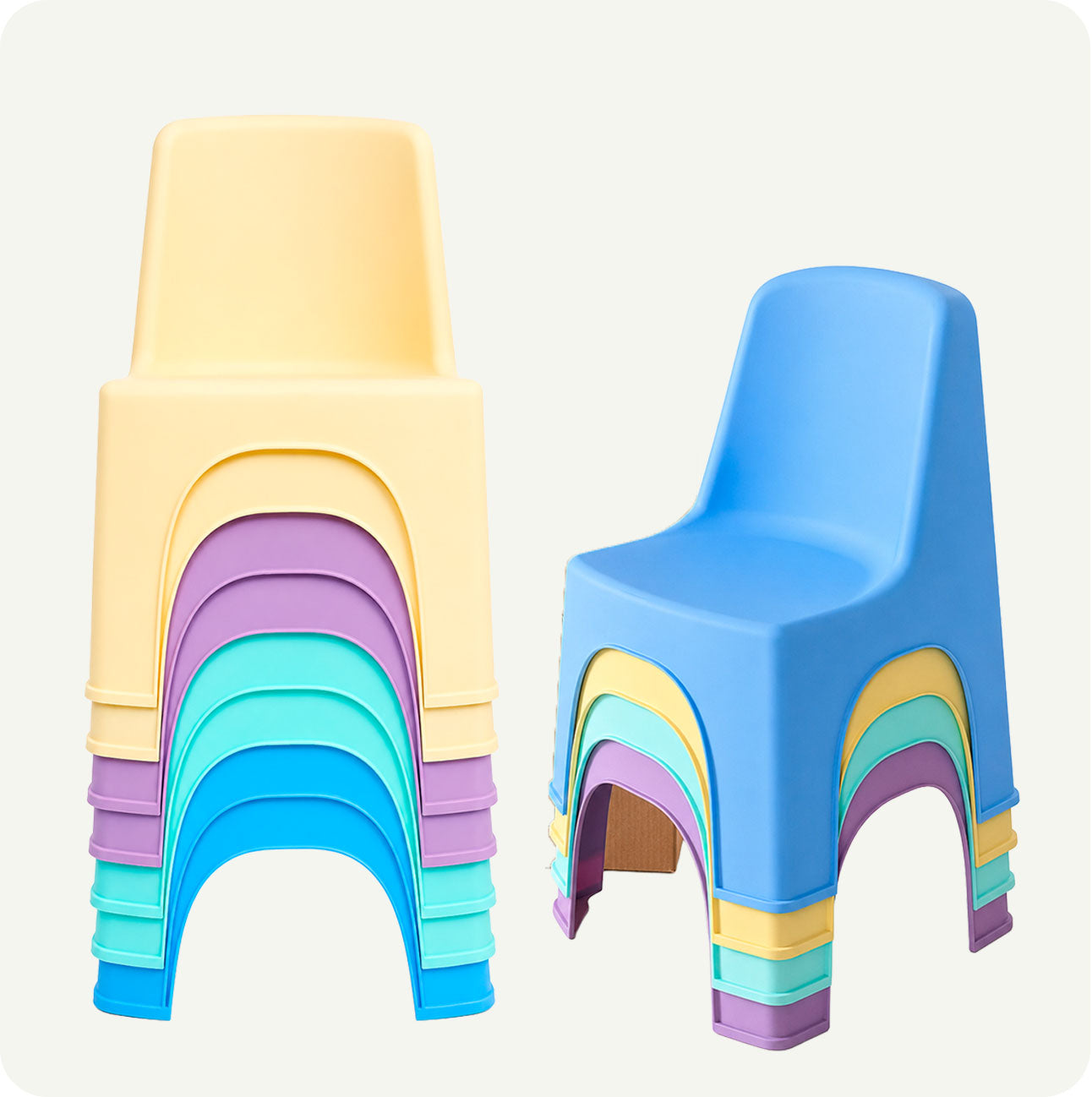 Pack 8 Sillas infantiles Nube - Multicolor