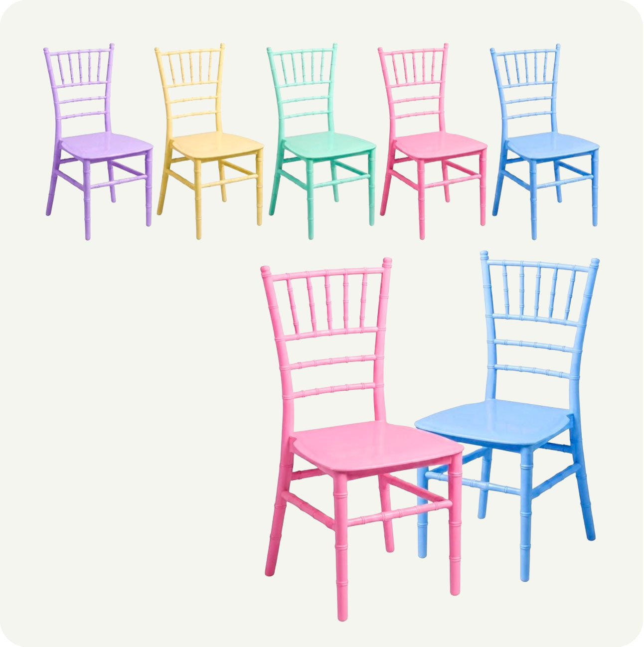 Paquete 10 Sillas Tiffany Infantil Resistentes
