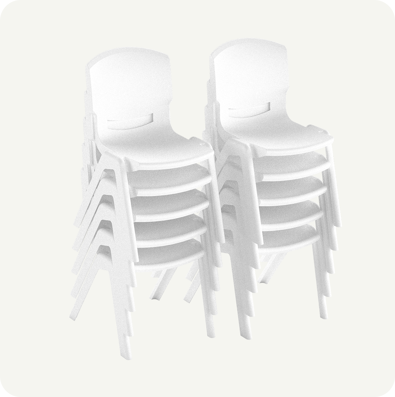 Pack 10 Sillas Infantiles Resistentes Blanco