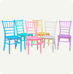 Set Infantil Mesa Blanca 120x60 cm + 6 Sillas Tiffany de Plástico | Multicolor | Eventos y Juegos