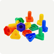 Tuercas y Tornillos didactico de plástico en estuche80 Piezas (Juguete para niños)